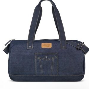 NWT Jean Paul Gaultier Duffel Bag pour VOUS Blue Denim Weekend Duffel Bag